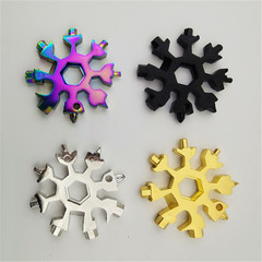 18-in-1 Multifunctional Tool Card Set – Portable Snowflake-Shaped Tool Card with Keyring and Allen/Hex Wrench
