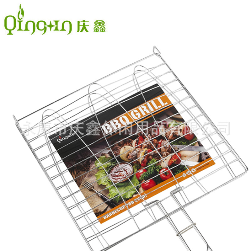 Los fabricantes suministran tres peces Red de barbacoa parrilla Red de pescado rack suministros de barbacoa utensilios de barbacoa