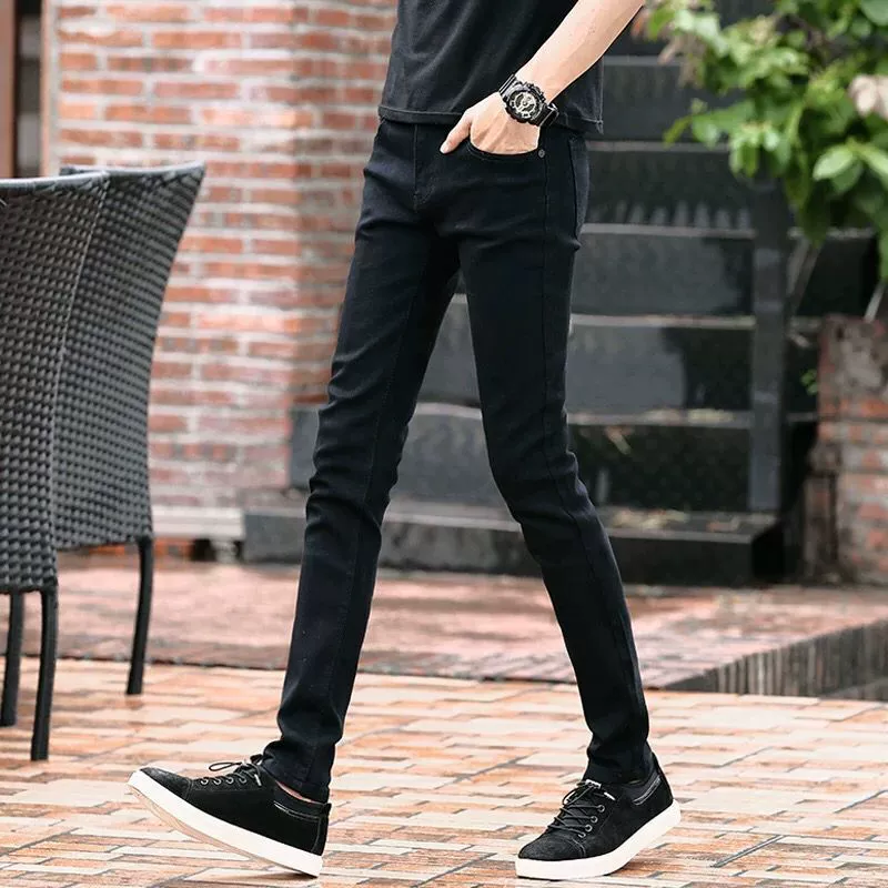 Белые брюки для отдыха, джинсы, slim fit, корейский стиль, средняя посадка, для подростков