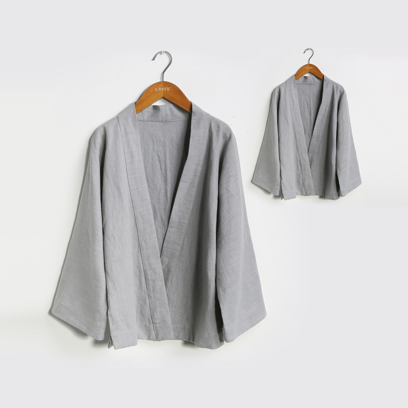 麻凡布衣源头厂家时尚中国风拼色苎麻衬衣修身长袖衬衫汉服