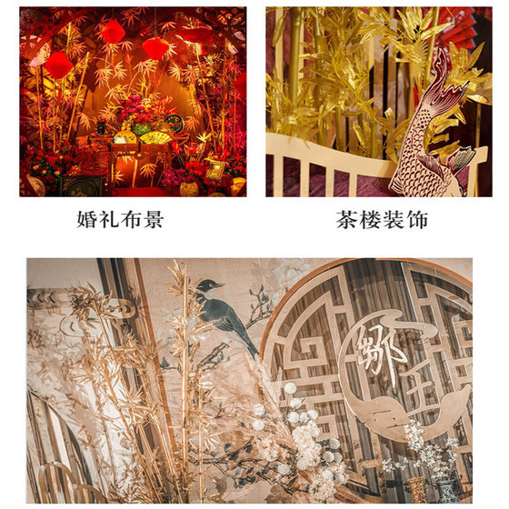 Simulation bamboo green plant indoor and outdoor green decorative landscaping artificial large potted garden fake bamboo partition retaining wall