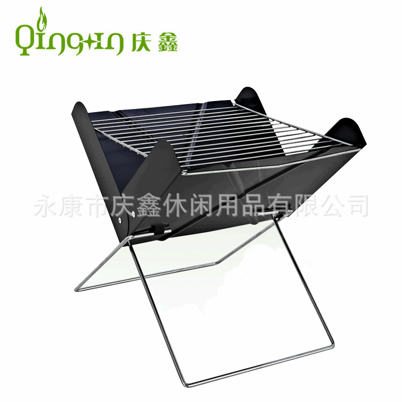 Horno de barbacoa de acero inoxidable plegable al aire libre engrosado hogar portátil pequeño tamaño negro horno de barbacoa horno de carbón