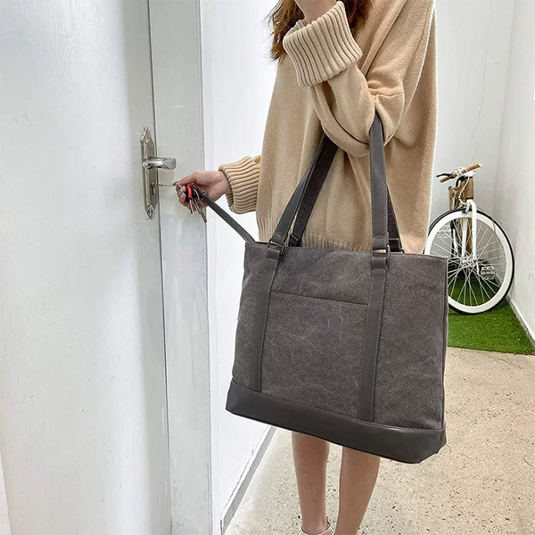 Factory Direct Sales Women's Laptop Handbag Can Be Used as Size Canvas Business School Computer Shoulder Bag