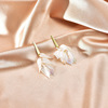 Silver needle from pearl, white earrings, silver 925 sample, Korean style, light luxury style