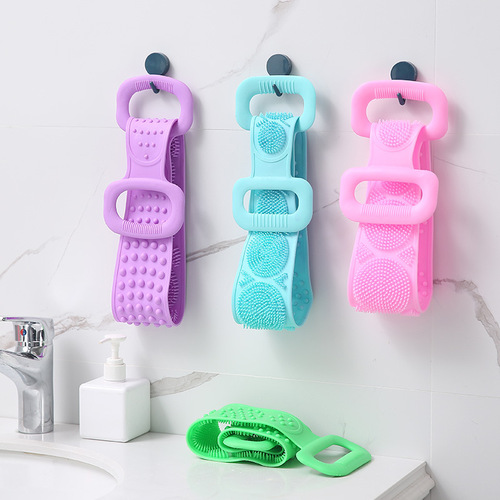 Silicone bath towel for men and women, strong back rub, plaster strip, back exfoliation, shower and bath brush
