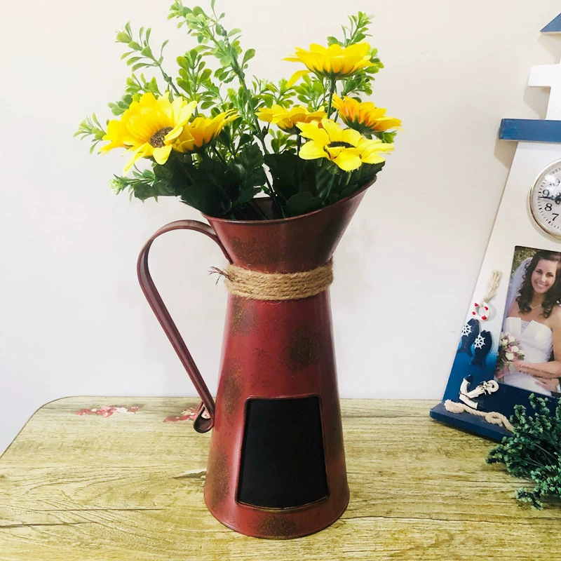 Оптовая Продажа с фабрики Американский пасторальный стиль с небольшой доской Тип кофейника сушеный цветок гостиная стол украшение цветочного горшка