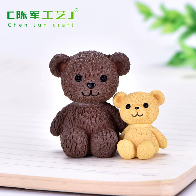 Bear Family Bear серии милые животные микро пейзаж DIY бонсай сочные украшения Пластиковые ремесла любовь медведь
