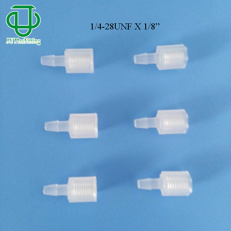 集优1/4-28UNF螺纹内牙直通PP塑料硅胶软水气管宝塔接头批发
