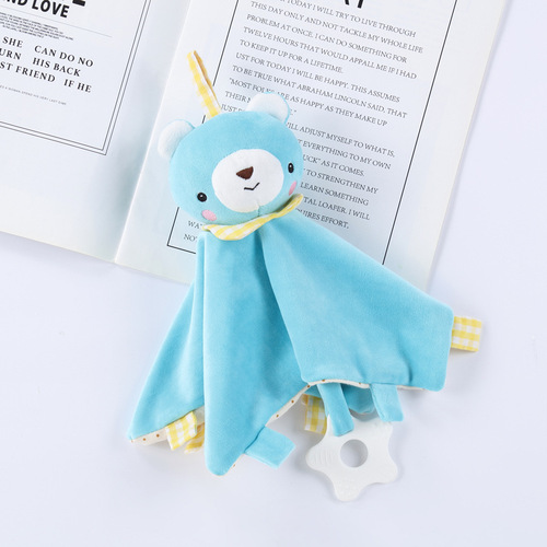 Soothing towel, baby can enter soothing doll, 0-1 year old baby sleeping plush hand puppet soothing toy