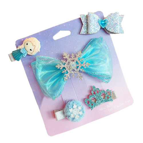 Frozen Hair Accessories Set Children's Magic Wand Hair Clip Headwear Baby Girl Baby Elsa Princess Crown Hair Clip
