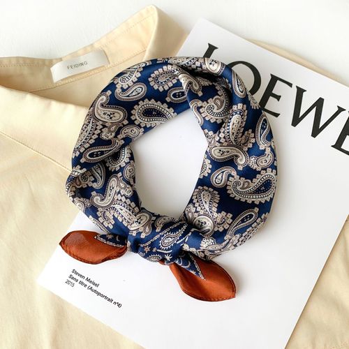 Korean new cashew silk women's autumn and winter warm scarf fashionable multi-functional small scarf mulberry silk scarf