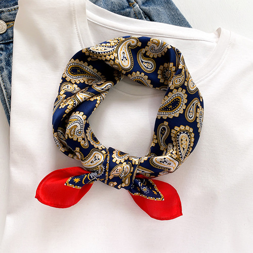 Korean new cashew silk women's autumn and winter warm scarf fashionable multi-functional small scarf mulberry silk scarf