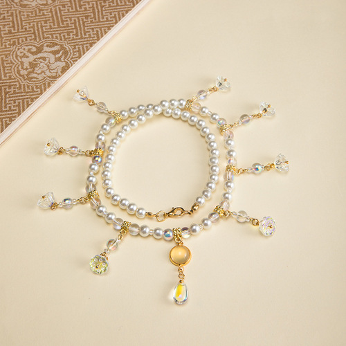 Yingluo necklace ancient style necklace pearl soft necklace ancient costume Xiuhe suit Tang style Hanfu accessories 15.9GF019