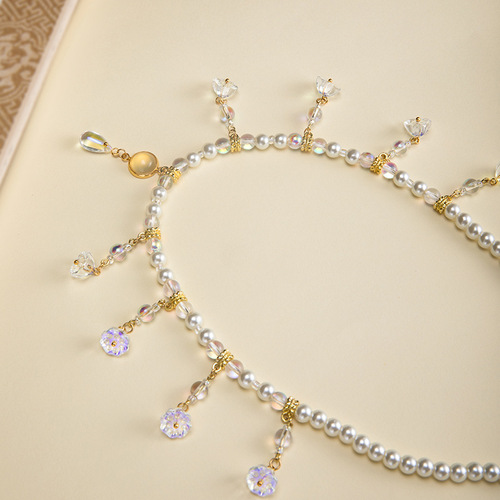 Yingluo necklace ancient style necklace pearl soft necklace ancient costume Xiuhe suit Tang style Hanfu accessories 15.9GF019
