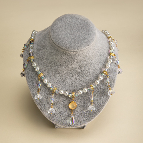 Yingluo necklace ancient style necklace pearl soft necklace ancient costume Xiuhe suit Tang style Hanfu accessories 15.9GF019
