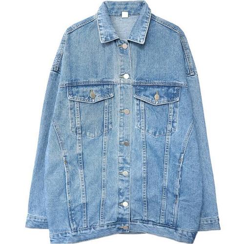 Hong Kong style denim jacket 2024 spring new Korean style denim jacket for women loose mid-length spring and autumn bf style student trend