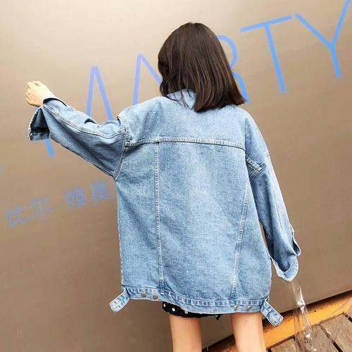 Hong Kong style denim jacket 2024 spring new Korean style denim jacket for women loose mid-length spring and autumn bf style student trend