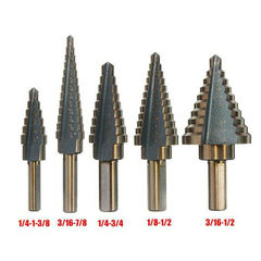 5-piece set of British aluminum box step drill, steel plate hole punch, British reamer drill, baked yellow pagoda drill bit, bench step drill