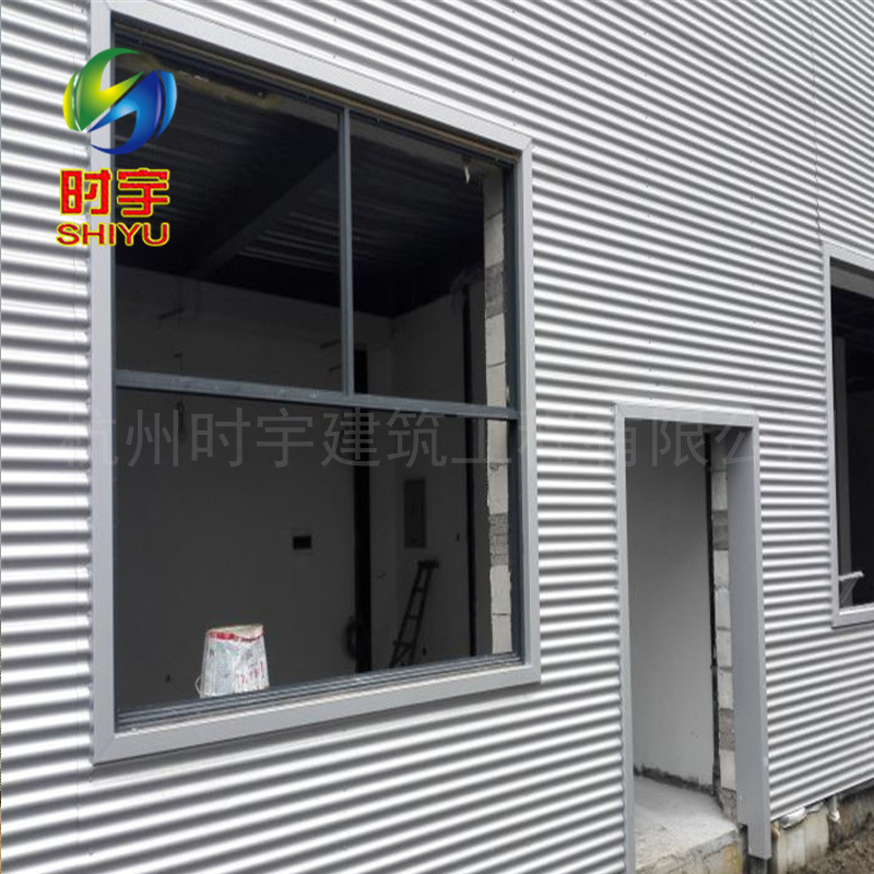 0.9mm铝镁锰波纹板 横铺装外墙面瓦楞板 影视基地金属墙面波浪板