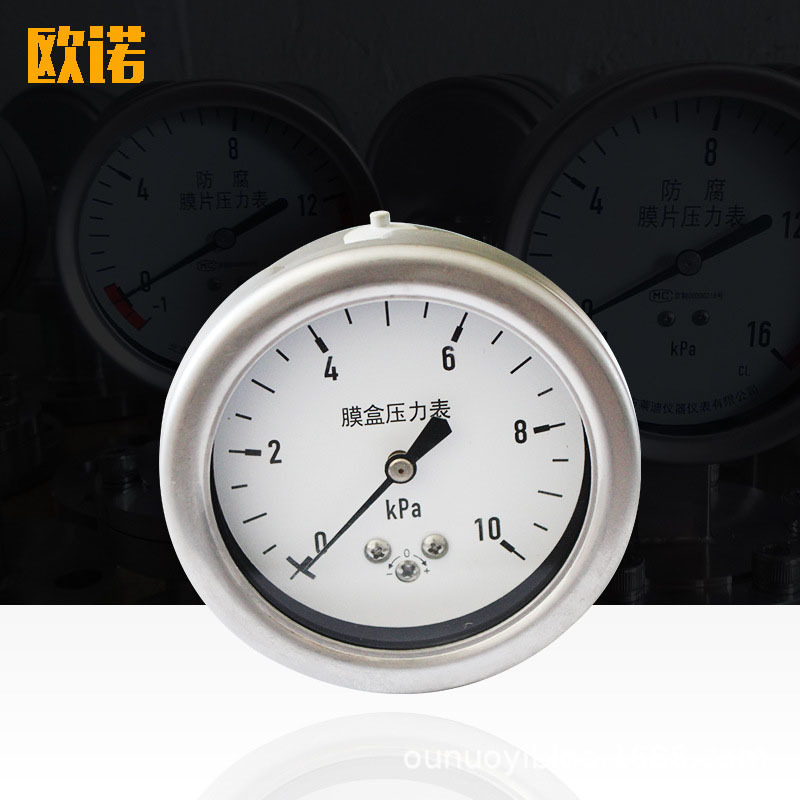 YE60耐震膜盒压力表 微压压力表 负压表 天燃气压力表