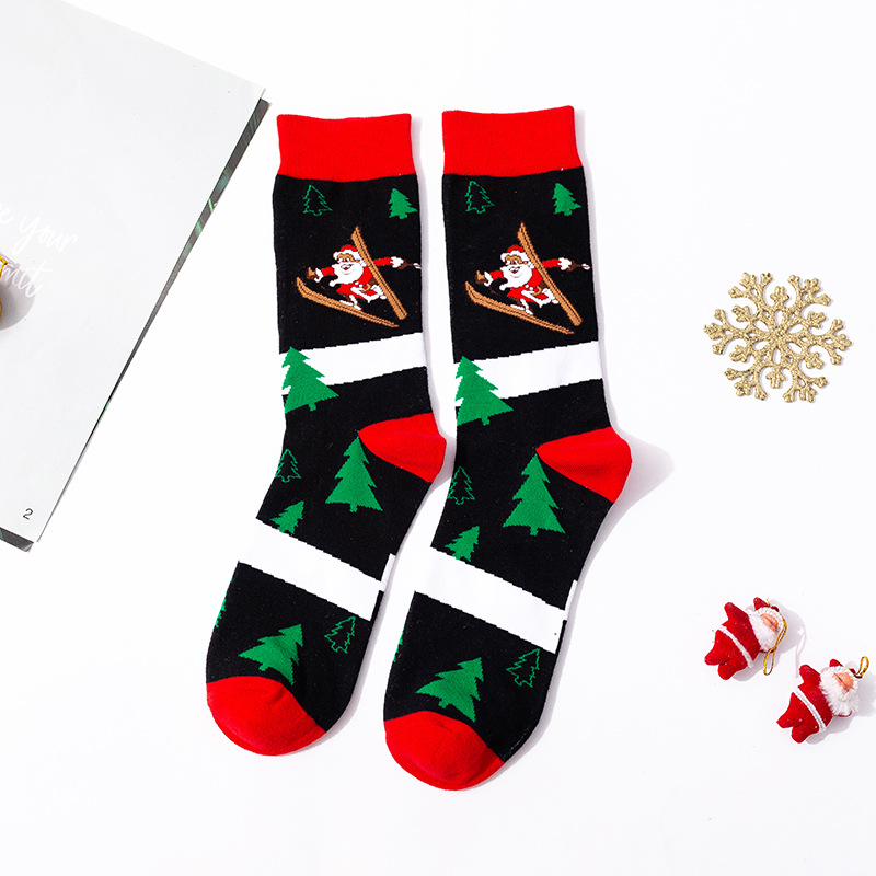 Calcetines de Navidad divertidos Santa Claus personalidad alta-top calcetines de los hombres de moda calcetines de Halloween