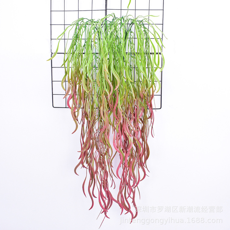 Artificial 5-fork seaweed Willow hanging willow wall hanging wedding indoor green plant decoration artificial plant wall accessories Wicker willow leaf Artificial 5-fork seaweed Willow hanging willow wall hanging wedding indoor green plant decoration artificial plant wall accessories Wicker willow leaf