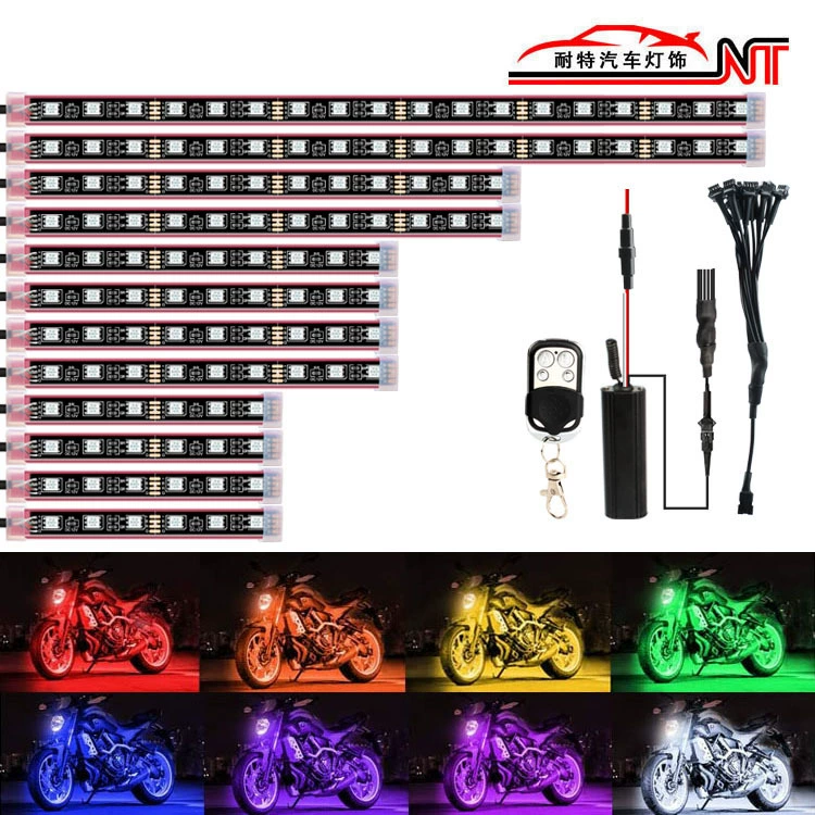 Атмосферный свет от одного до двенадцати мотоциклетная декоративная световая панель с голосовой активацией атмосферный свет RF волшебный цвет водонепроницаемая световая панель Harley New