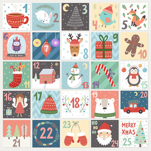 Christmas Digital Sticker Sealing Sticker Cookie Bag Cake Box Sticker Writable Packaging Sticker Amazon Hot Selling