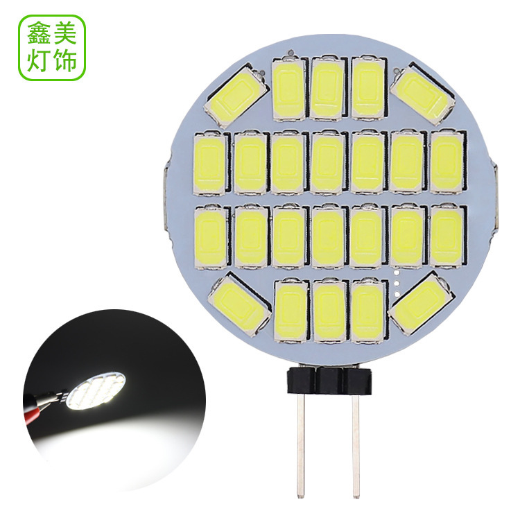 New 12 volt G4-5730/5630-24SMD bright warm white LED corn light G4 cabinet light round plate lamp