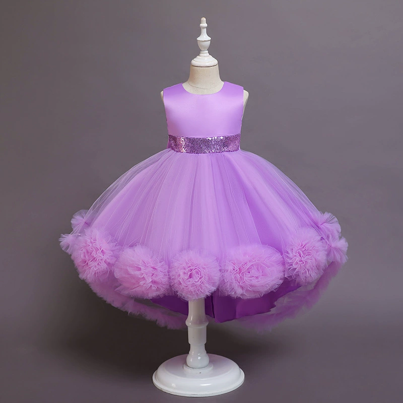 Small princess costume, evening dress, vest, piano performance costume, new collection, flowered