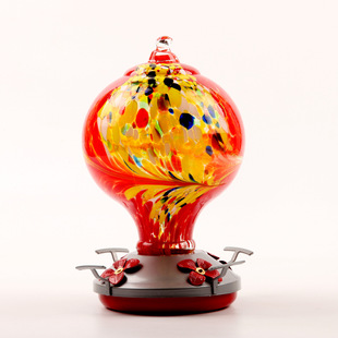 Factory direct supply hummingbird feeder flower bird feeder anti-ant hook painted glass hummingbird feeder
