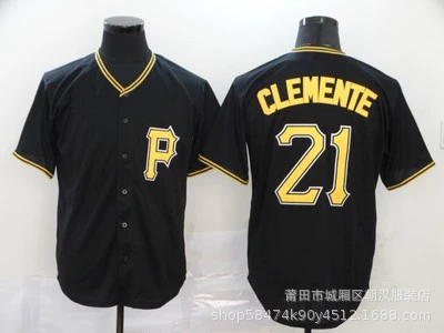 Бейсбольная джерси Pirates клeмента жёлтая Elite №21, Clemente