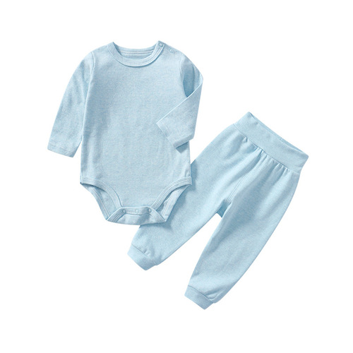 Baby bag, autumn and winter, round neck, triangle hoodie, bottoming jumpsuit, warm belly panties, underwear, two-piece set