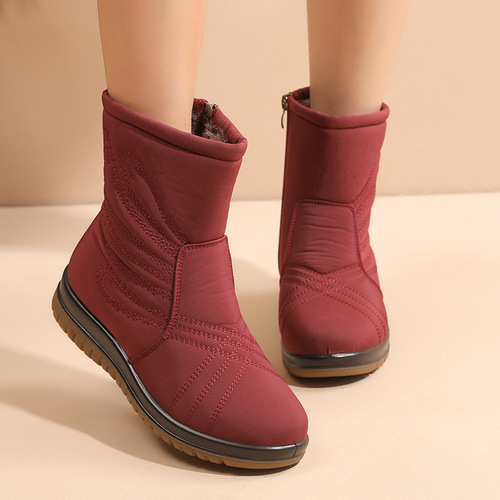 Cross-border snow boots for women, velvet, thickened, waterproof, non-slip, warm, non-slip, middle-aged elderly cotton shoes, mother's boots