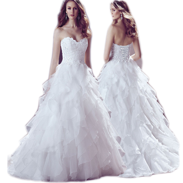 Wholesale 2025 Autumn and Winter Fashion New Bridal Wedding Dress Palace Luxury Diamond Lace Tube Top Wedding Dress