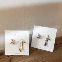 韩国东大门代购同款耳环女气质时尚百搭金属珍珠耳环一款多戴耳饰