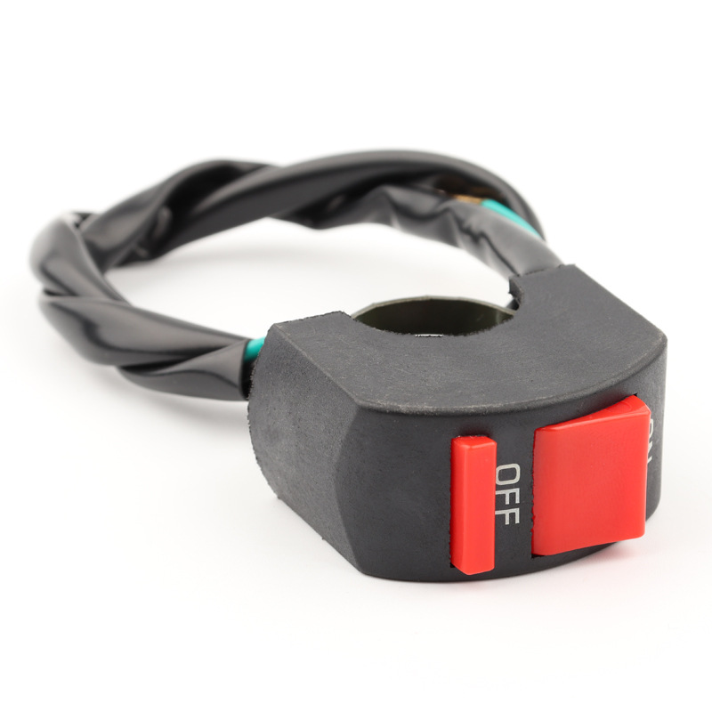 Venta al por mayor coche eléctrico modificado LED spotlight interruptor línea carcasa de plástico motocicleta instalado luz lejos y cerca de la luz interruptor