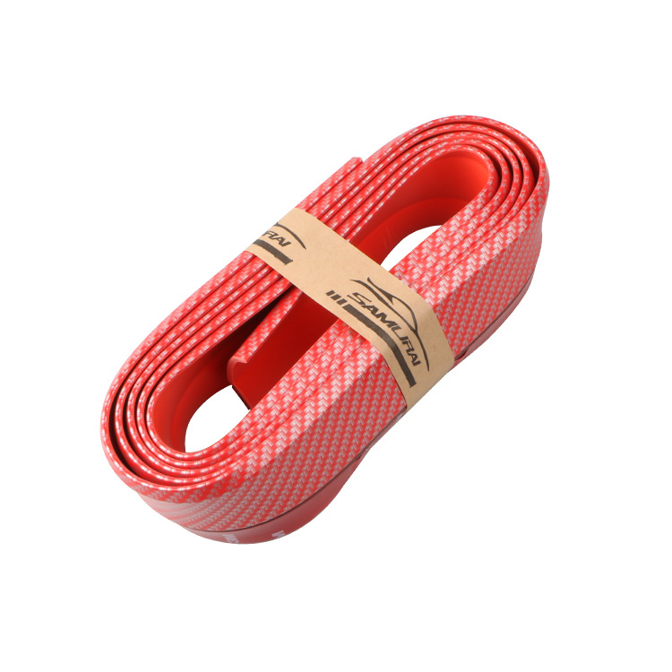 Coche frente labio anti-colisión tira de goma universal delantera pala modificación grande alrededor pequeño lado falda fibra de carbono trasero labio Decoración