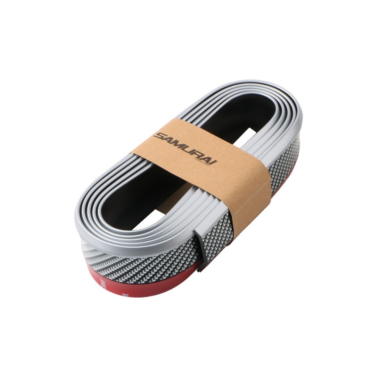 Coche frente labio anti-colisión tira de goma universal delantera pala modificación grande alrededor pequeño lado falda fibra de carbono trasero labio Decoración