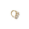 Small design beads from pearl, adjustable gemstone ring, french style, on index finger