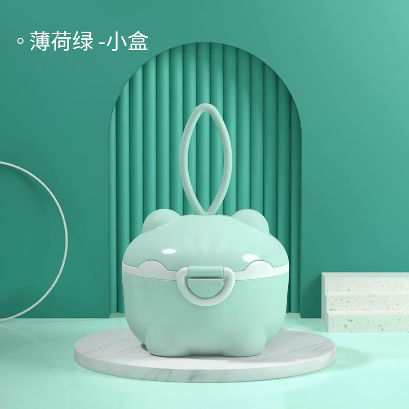 Portable baby formula storage box, handheld multifunctional container with handle, cute animal designs, sizes S/L