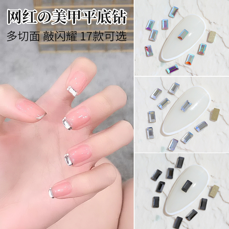 2022 nuevo Diamante de uñas de celebridades en línea en caja AB mezclado de uñas diamante plano sexo opuesto redondo DIY decoración de uñas