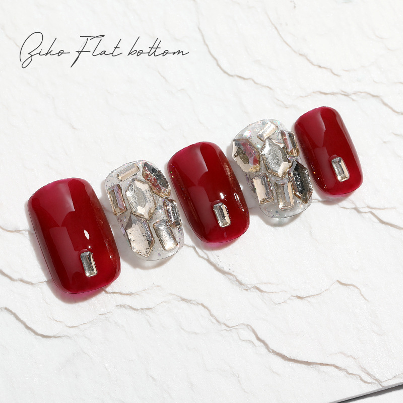 2022 nuevo Diamante de uñas de celebridades en línea en caja AB mezclado de uñas diamante plano sexo opuesto redondo DIY decoración de uñas