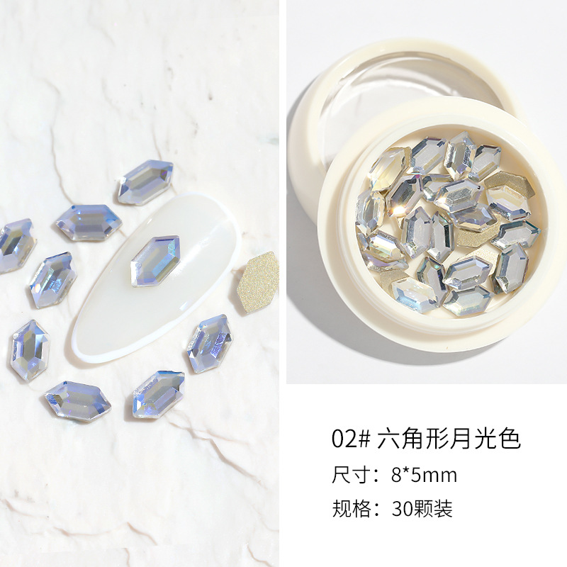 2022 nuevo Diamante de uñas de celebridades en línea en caja AB mezclado de uñas diamante plano sexo opuesto redondo DIY decoración de uñas