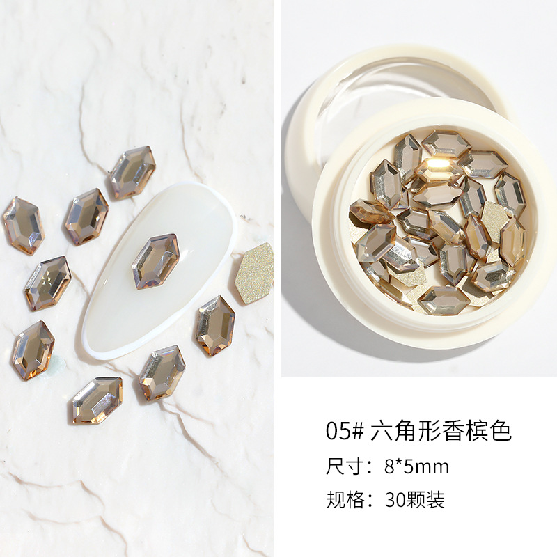 2022 nuevo Diamante de uñas de celebridades en línea en caja AB mezclado de uñas diamante plano sexo opuesto redondo DIY decoración de uñas