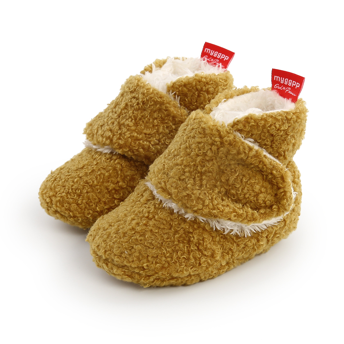 Zapatos de algodón de dibujos animados de color sólido de comercio exterior zapatos de Bebé Zapatos cálidos de fondo suave zapatos de niño zapatos de bebé con forro polar 1982B