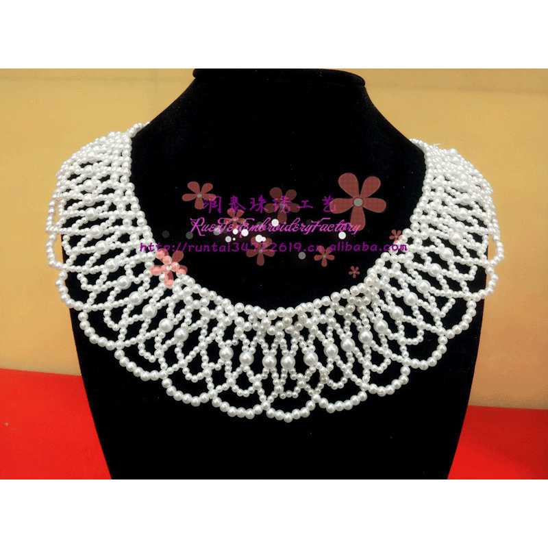 Spot wholesale flower basket type woven collar women's clothing wear pearl hand woven fake collar chain around the 15 Spot wholesale flower basket type woven collar women's clothing wear pearl hand woven fake collar chain around the 15