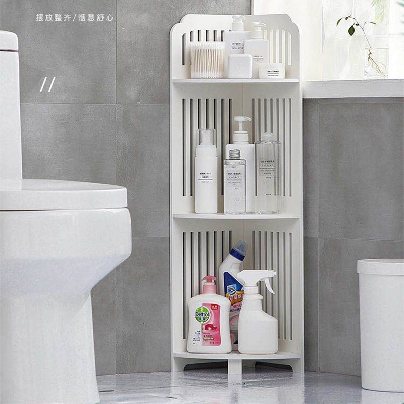 Baño almacenamiento rack Punch-libre Baño de lavandería piso almacenamiento gabinete inodoro lado inodoro esquina almacenamiento rack