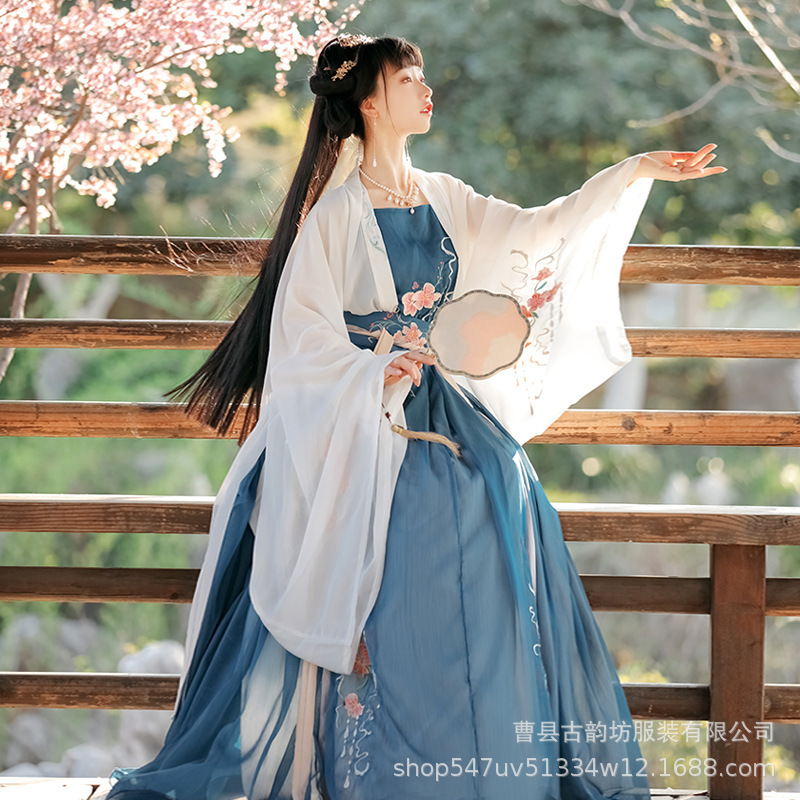 Traditional Chinese-Style Hanfu for Women, Song Dynasty Style, Waist-Length Ru Skirt with Large Sleeves, Everyday Outfit, Fairy-Like and Elegant, Suitable for All Seasons, Customizable