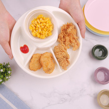 一人食塑料餐盘 日式减脂分格盘餐具套装 轻食餐便当烧烤托盘